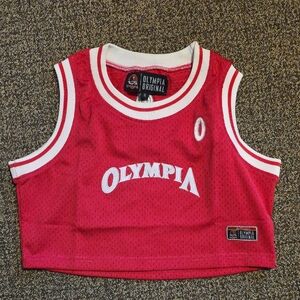 Olympia Red and White Crop Top